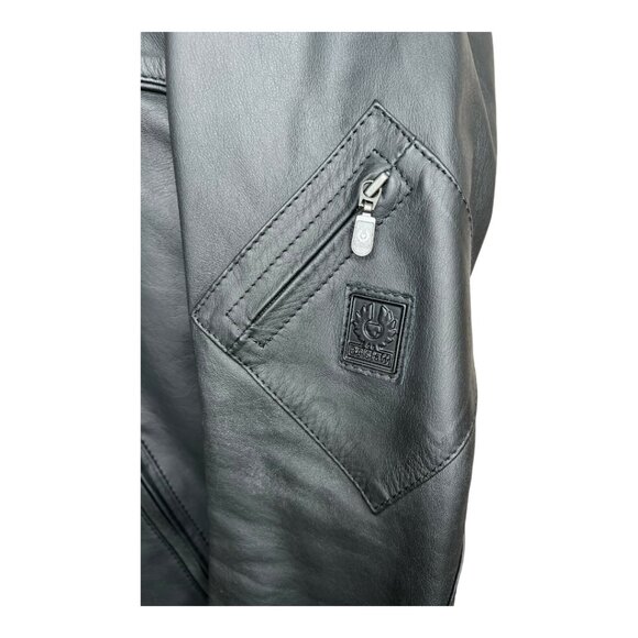 New Authentic Belstaff Black Leather Café Racer Hardmead Blouson Size L Jacket - Picture 3 of 13